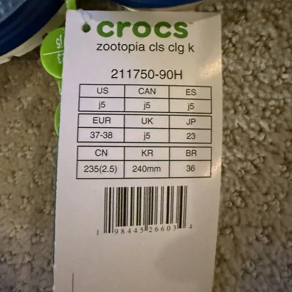 NWT Disney Pixar Zootopia 2 Big‎ Kid Crocs - Picture 8 of 10